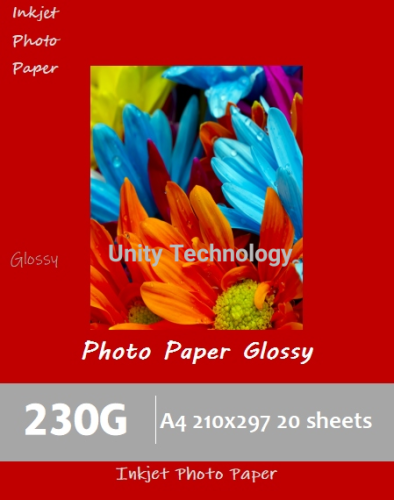 230g single-sided highlight photo paper single gloss photo paper230gsm a4x20