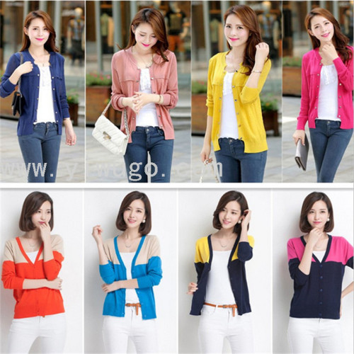 clearance clothing a few dollars a summer and autumn knitted cardigan women‘s miscellaneous coat top foreign trade supply