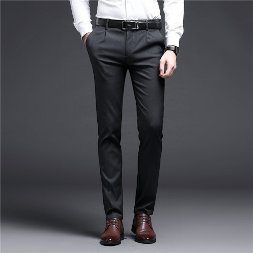 Suit Pants Men‘s Autumn Light Business Suit Pants Korean Style slim Fit Men‘s Pants Small Straight Trousers Men‘s Non-Ironing Casual Pants Men