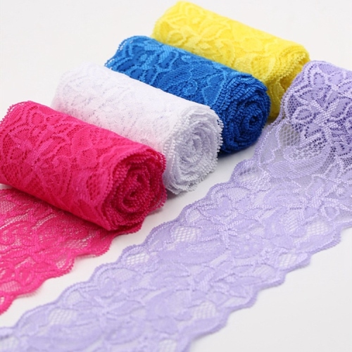 20 Colors Spot Elastic Lace Width 8cm High Elastic Socks Panties Wedding Dress Women‘s Clothing Lace Accessories Factory Direct Sales