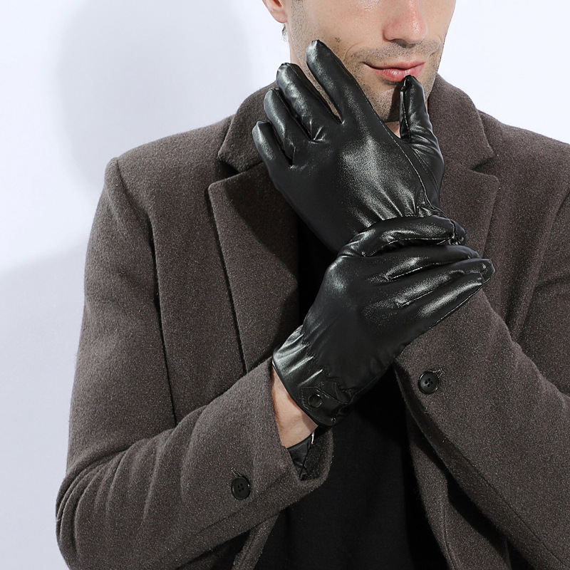 Waterproof Warm Men and Women Fleece-Lined Windproof New Stall Wholesale Gifts Pu Touch Screen Leath