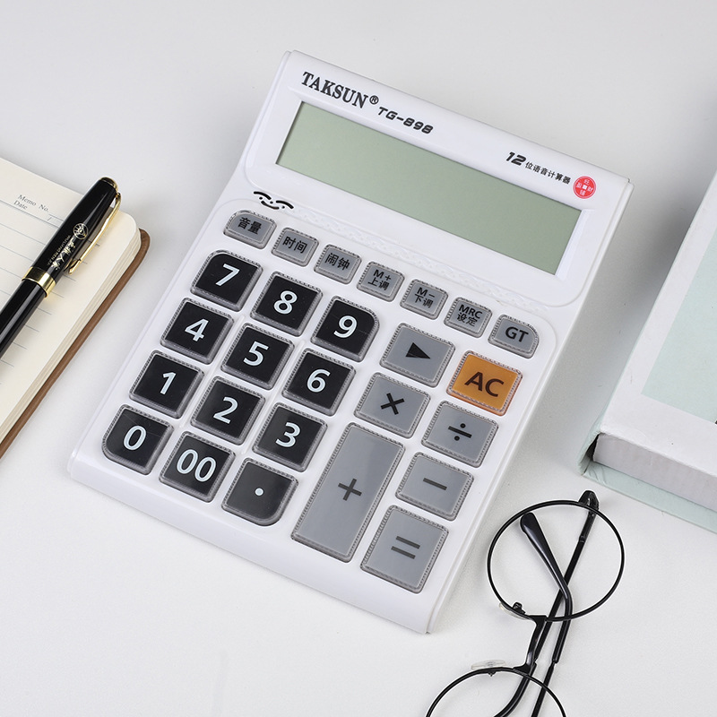Wholesale Voice Calculator Office Supplies Office Learning Arithmetic Calculator 12-Bit Large Screen
