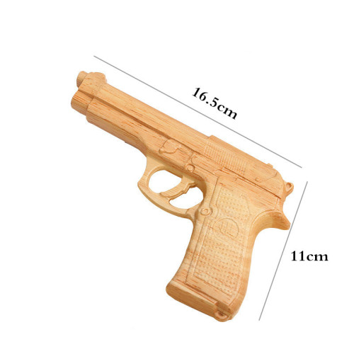 Oak Carving Relief Crafts Wood Pistol Solid Wood Pistol Model Toy Whole Wood Imported Children Factory Direct Sales