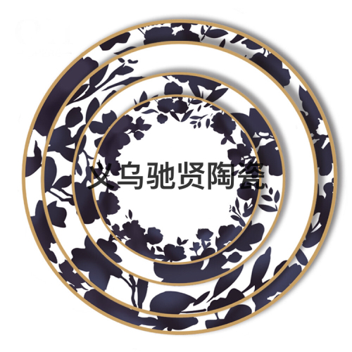 High Bone China Plate Ceramic Plate Western Plate Hotel Table Tableware Daily Consumer Goods 