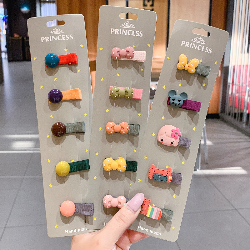 Barrettes Baby Princess Side Clip Infant Hairpin Cloth Wrapper Clip Korean Girls Bang Clip Accessori