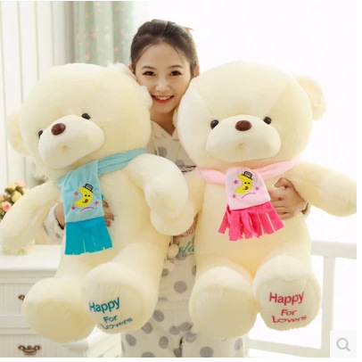 Christmas Scarf Bear Doll Annual Meeting Teddy Bear Plush Toy Press Wedding Doll Wholesale One Piece