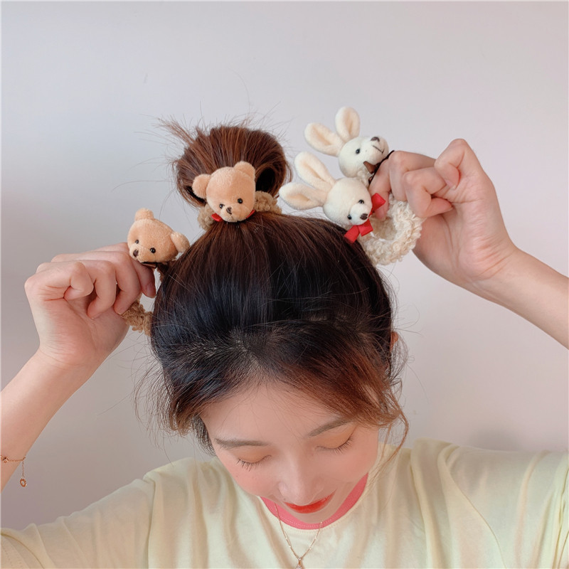 Cute Small Curls Hair Band Large Intestine Ring Hair Rope Fe...