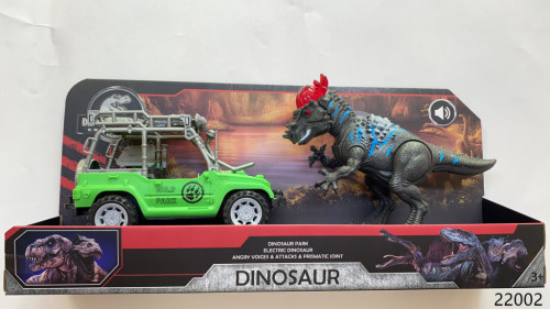 dinosaur off-road vehicle toy set simulation light sound model toy children‘s scene toy