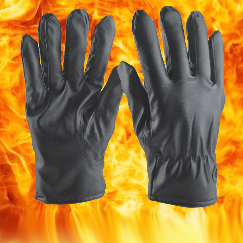 New Warm Touch Screen Leather Gloves Winter Men and Women Riding Cold Protection Thickening Pu plus 