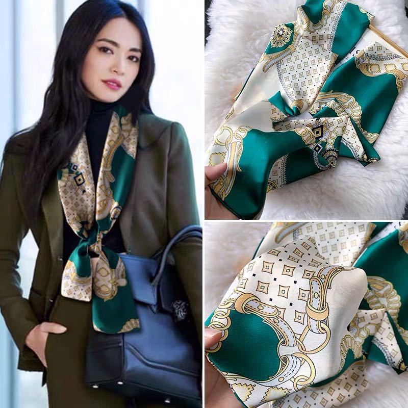 Spring and Autumn Satin Ribbon Strip Small Silk Scarf Scarf Female Long Ornaments Scarf Female Heads