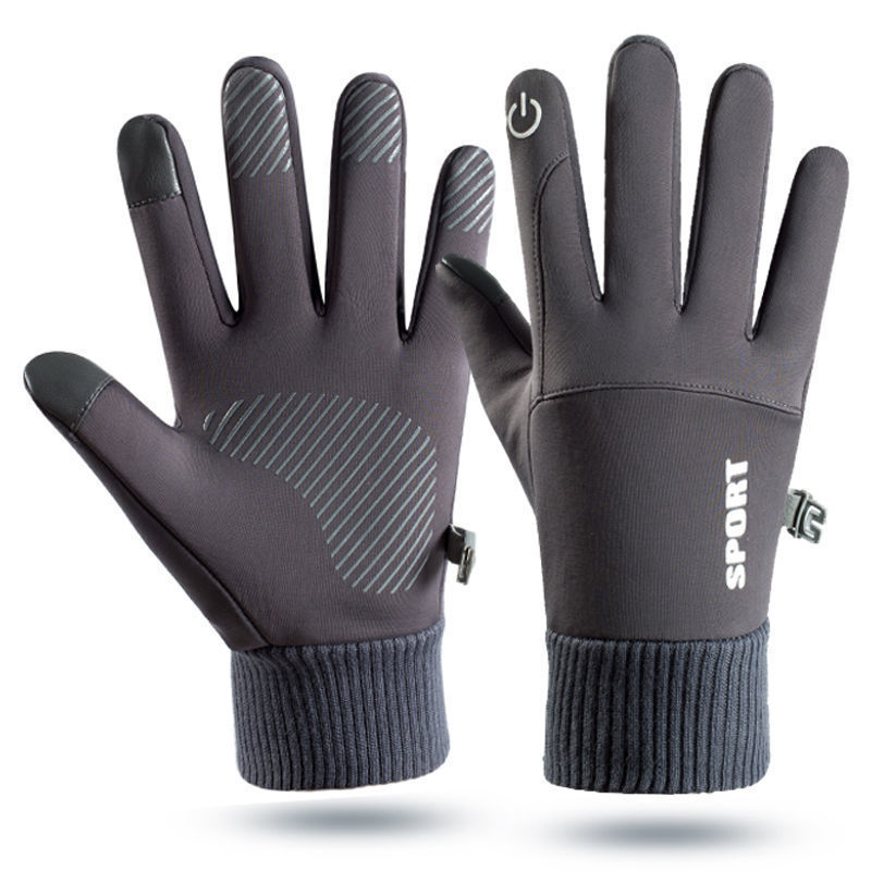 Winter Fleece-Lined Warm Sports Riding Gloves Outdoor Mountaineering Waterproof Wind and Skid Skiing