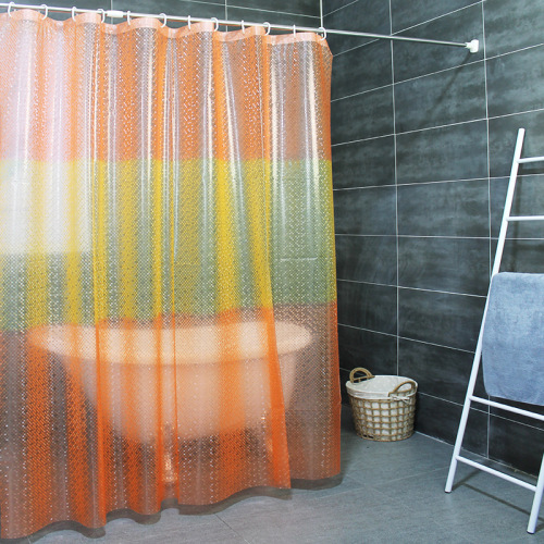 PEVA Bathroom Curtain 2D Splicing Shower Curtain Bathroom Partition Eva Shower Curtain Manufacturer 3D Solid Color Splicing Shower Curtain