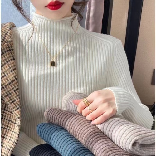 Stock Sweater Women‘s Autumn and Winter Women‘s Clothing Ribbing Bottoming Sweater Leftover Stock Stall Warm Sweater Women