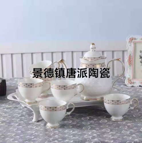 a pot of 6 cups of new drinking ware pearl glaze gradient drinking ware entry lux style coffee set tea