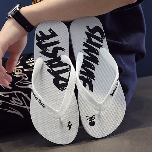 2021 Summer Korean Style Casual Slippers Men‘s Personality Wear Flip Flops Non-Slip Platform Beach Slippers