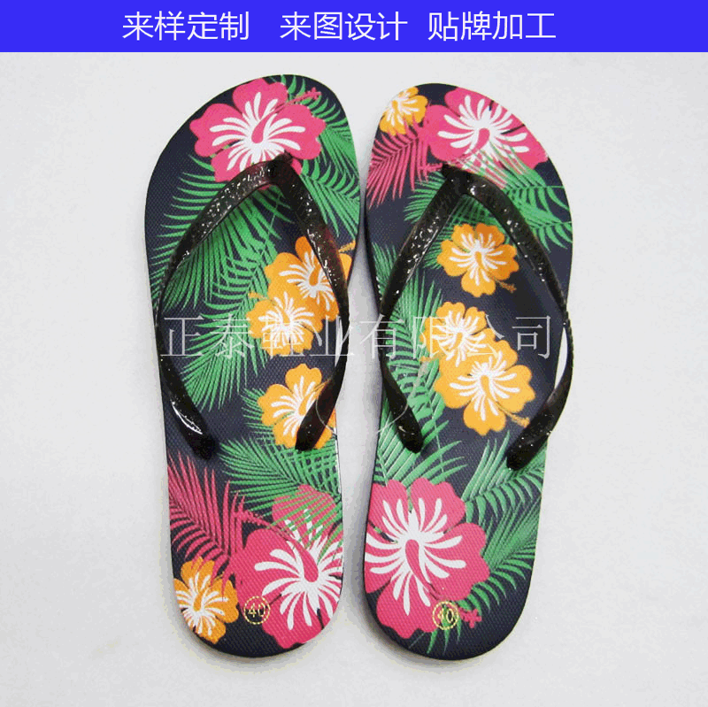 New Women‘s Printed Eva Flip Flops Beach Slippers Wholesale 