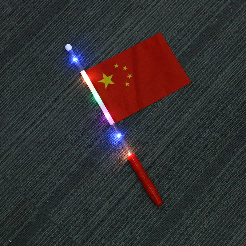 Glow Stick Hand Signal Flag Handheld Small Red Flag Glow Stick Light Stick Luminous Flag National Da