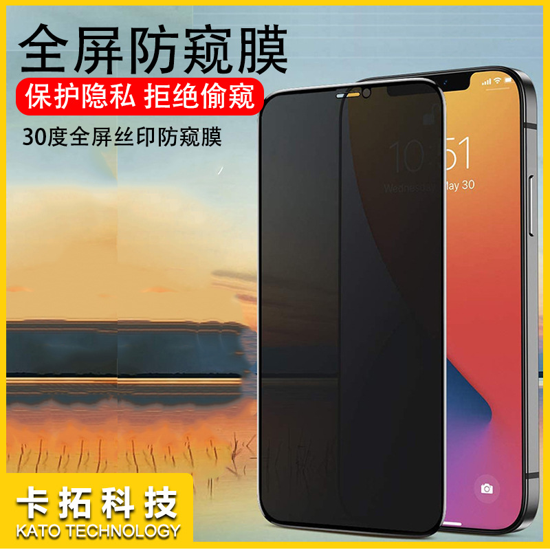 Suitable for Apple 12 Privacy Tempered Film IPhoneX Full Screen Anti-Peep Privacy Mobile Phone Film 