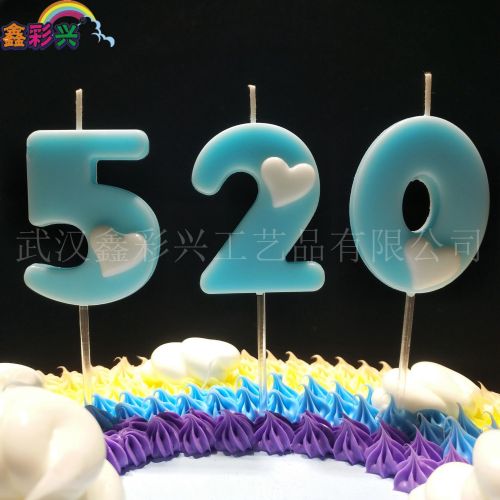 [xincaixing] creative digital candle love shape digital candle birthday party cake decoration candle