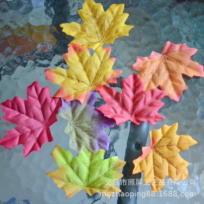 Screen Simulation Flower Wedding Supplies Stacked 100 Pieces Simulation Fake Leaves Raw Silk Maple L