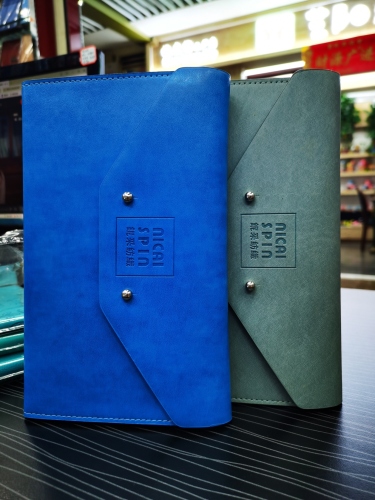 Portable Flip Notebook Screw Cap Pu Tri-Fold Notepad Korean Style Business Diary