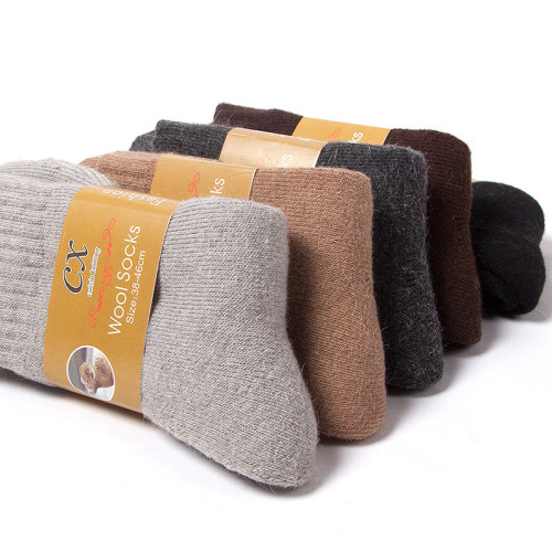 Winter Thickened Wool Socks Men‘s Solid Color Wool Socks Terry Tube Socks Wool Extra Thick Men‘s Warm-Keeping Socks