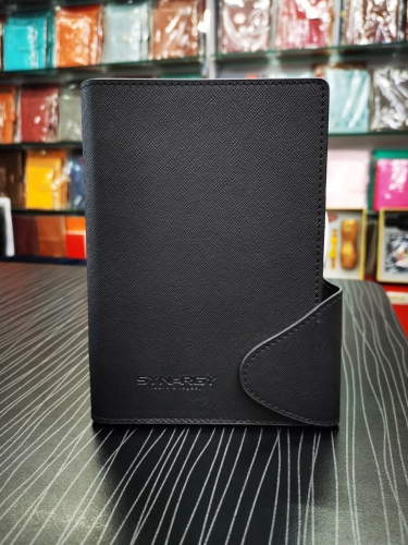 Korean Japanese Style Tri-Fold Business Notebook Cross Grain Twill Classic Pu Notepad Creative Diary Book
