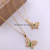 Cross-Border Supply Simple Design Copper Micro Inlaid Zircon Hollow Butterfly Pendant Necklace Female European and American New