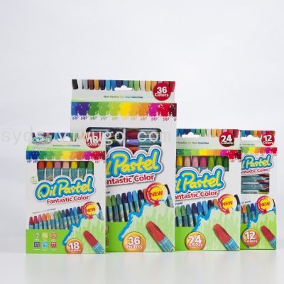 Factory Direct Sales Pupils' Stationery Non-Toxic Cartoon Crayon Children Art Drawing 12 Colors Crayon Customizable