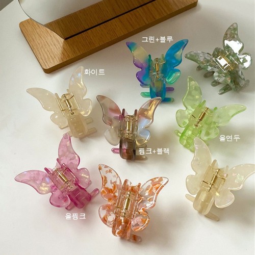 butterfly jewelry korean popular super fairy acetate plate butterfly grip super beautiful colorful barrettes girl hair grip