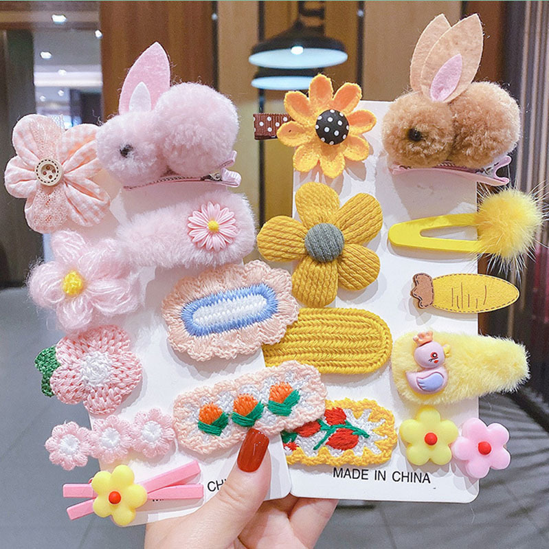 Children's Cute Rabbit Hairpin Sets Does Not Hurt Hair Baby Princess Headdress Girls Fringe Hai