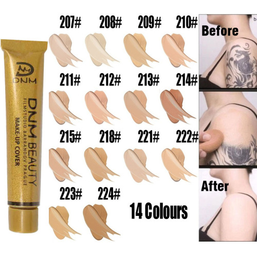 dnm14 color small gold tube concealer foundation liquid cream skin covering tattoo acne marks_evpct foreign trade new hot products