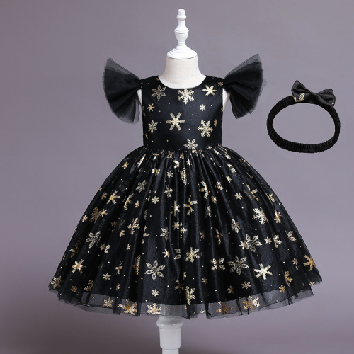 Christmas Children‘s Clothing Girls‘ Dress Black Witch Cosplay Costume Princess Dress