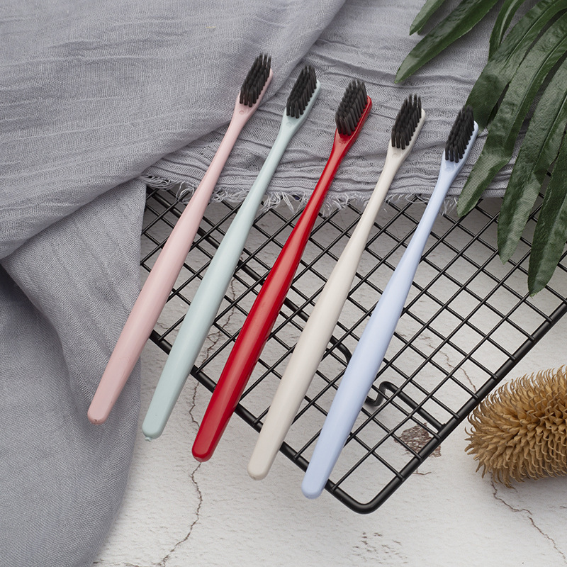 Japanese Candy Color Adult Home Use Bamboo Charcoal Soft Hair Toothbrush New Big Red Wedding Supplie