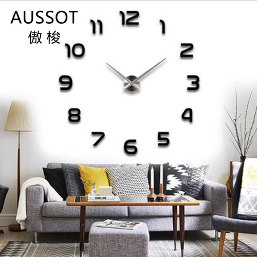 Factory Wholesale Extra Large Size Creative Digital DIY Wall Clock European Clock Living Room Decorative Clock Modern Wall Sticker Clock 