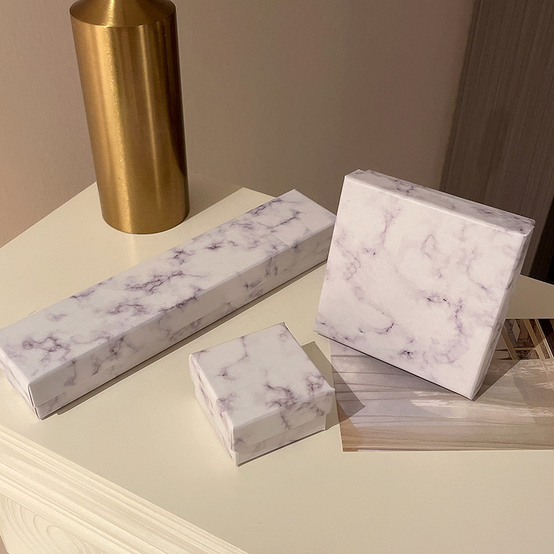 Square Small Ring Box Square Large Size Earrings Bracelet Box Rectangular Necklace Box New Simple Je