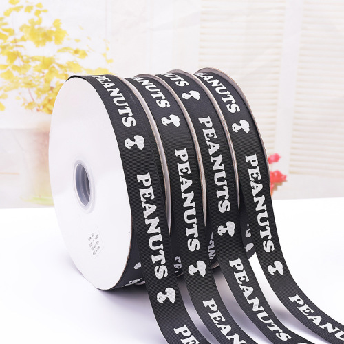 English Letter Printing Polyester Rib Ribbon DIY handmade Hair Accessories Ribbon Clothing Accessories Thread Belt