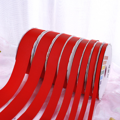 Korean Color Matt Polyester Thread Ribbon Children‘s Clothing Accessories Packaging Rib Hat Belt Manufacturer 