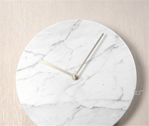 Nordic Style Marble Wall Clock Bedroom Living Room Solid Color Clock Simple Personality Wall Clock