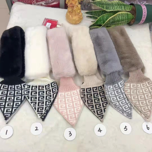 Korean Style Women‘s Fur Scarf Thickened Warm Plush Scarf Imitation Rabbit Fur Clip Woven Scarf All-Match Spot