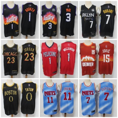 Foreign Trade 2021 New Suns Jersey 1# Booker 3# Paul 22# Embroidery Basketball Wear