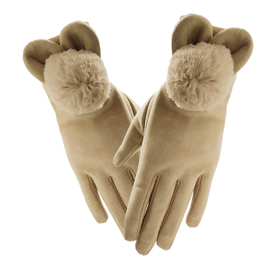 Fashion Gloves Women's Autumn and Winter Rabbit Warm with Velvet Cute Student Riding Sports Sue