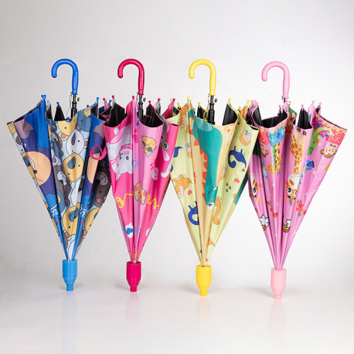 wholesale long handle lightweight cute vinyl children umbrella straight rod automatic cartoon children umbrella student sun umbrella