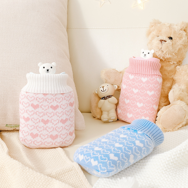 2021 New Cartoon Bear Silicon Hot-Water Bag Creative Microwave Oven Heating Water Injection Hand War