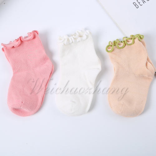 Wave Curling Socks Design Cotton Texture Newborn Baby Cotton Socks Spring and Autumn Baby Comfortable Color Warm Socks