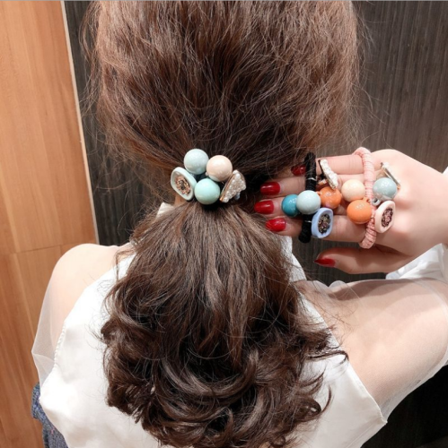Dongdaemun Pearl Triangle Head Rope Simple Korean Internet Celebrity Rubber Band Cute Girl Adult Hair Tie Ring 