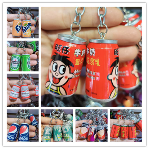 creative stall simulation beverage bottle cute cartoon children‘s small gift keychain wholesale student schoolbag ornaments