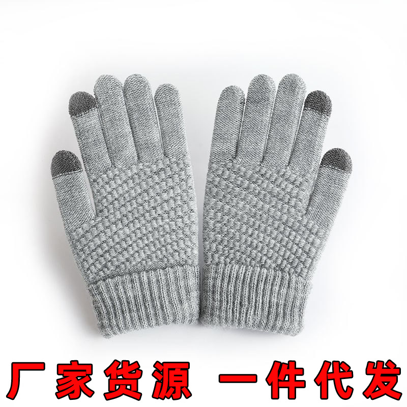 Cross-Border Thermal Gloves Heating Fleece-Lined Winter Men's and Women's Fashion Touch Sc