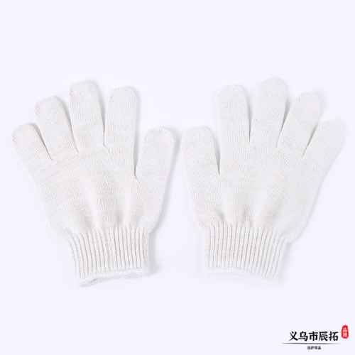 Spot Supply Gloves Cotton Yarn Gloves Wear-Resistant Labor Protection Gloves Thick Cotton White 600G Ten Needle Gloves 