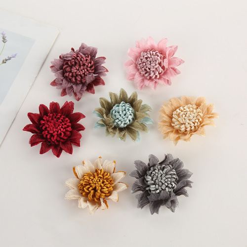 korean style chrysanthemum shoe bag material diy handmade hair accessories fabric accessories crystal velvet tassel flower core accessories wholesale